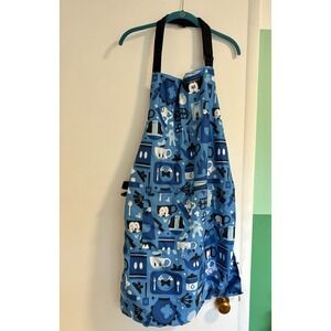 Disney Parks Kitchen Apron Mickey Mouse Print Adult Size Blue Adjustable Pockets